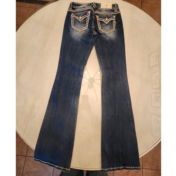 Miss Me Women's Chloe Boot SZ 27 Dark Wash Embroidery Cowgirl Western - Picture 3 of 13